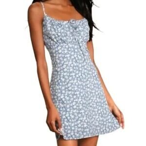 REFORMATION Abbott Mini Dress in Remi Blue Floral Size Women's 10